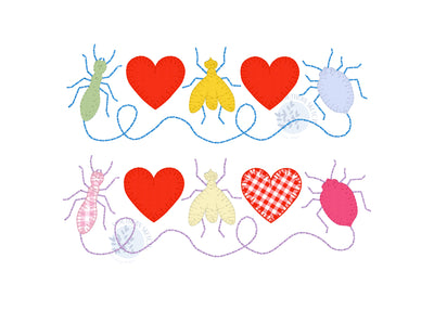 Applique Love Bugs
