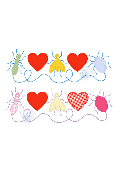 Applique Love Bugs