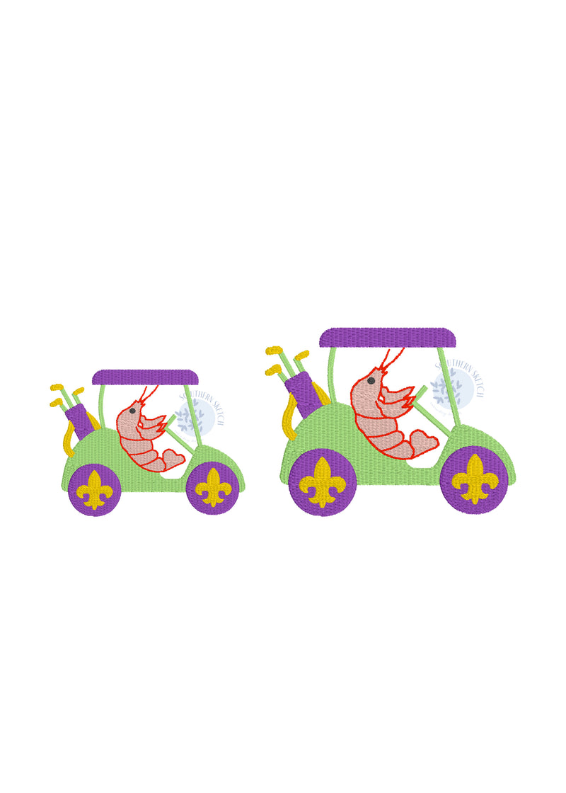 Mini Mardi Gras Golf Cart