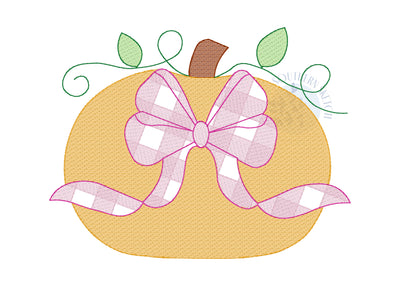 Gingham Bow Pumpkin