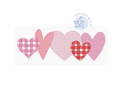Sketch Hearts Valentine's Day Machine Embroidery Design