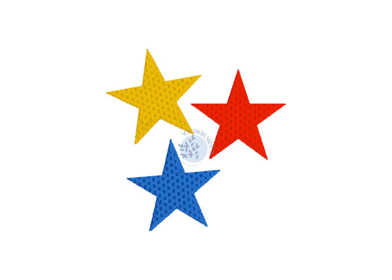 Mini Fill Stitch Textured Stars 4th of July Machine Embroidery Design